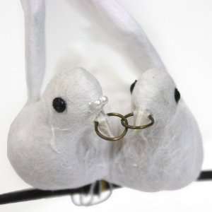  Artificial Feather Bird 5in.   Dove Wedding Couple