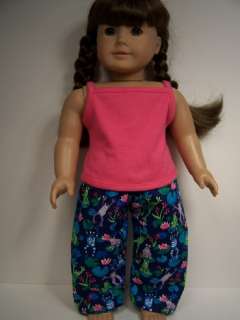 DK PINK & DK BLUE Lily Pad Flogs PJs Pajama Doll Clothes For AMERICAN 