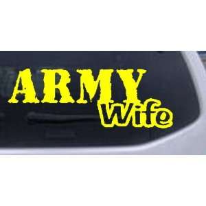 Army Wife Military Car Window Wall Laptop Decal Sticker    Yellow 20in 