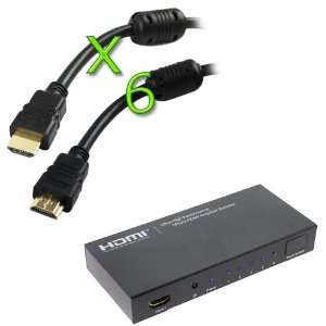  GTMax 5 PORT HDMI Switch with remote   5X HDMI In, 1 HDMI 