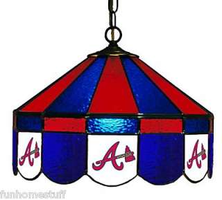   BRAVES MLB 16 STAINED GLASS HANGING LAMP HOME PUB BAR LIGHT  