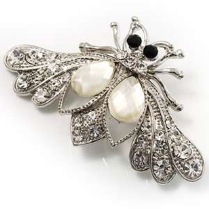  Clear Crystal Moth Brooch Jewelry