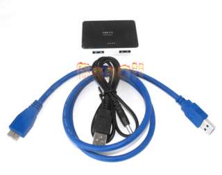   Slim High Speed 4 Ports USB 3.0 HUB + USB 3.0 Cable + USB Power Cable