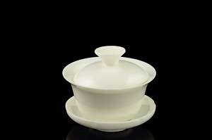 White Ceramic Gaiwan Chinese Feature Tea Maker, 120cc  