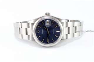 Rolex OysterDate Precision 6694 Mens Watch With Factory Blue Dial 