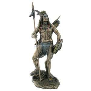Native American Indian Sculpture   Sm. Sioux Indian Warrior  