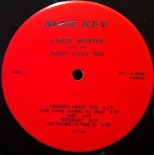   & BUDDY DAVIS TRIO for the first time LP VG+ Private 60s Jazz Rare