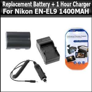 Battery For Nikon EN EL9 1400MAH + 1 Hour Charger For Nikon D3000 D60 
