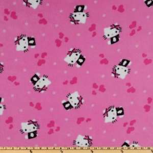  64 Wide Hello Kitty Micro Plush Fleece Pink Fabric By 