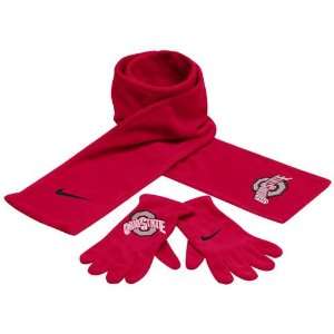  Nike Ohio State Buckeyes Scarlet Scarf & Glove Set Sports 