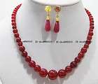 Exquisite Red Ruby Gemstone Jewelry Necklace Earring17  