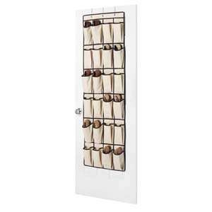  Cotton Over The Door Shoe Organizer with Brown Trim