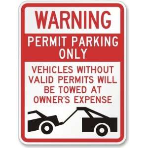  Warning Permit Parking Only Vehicles Without Permits Will 