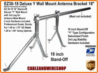 TV Antenna Mast Wall Mount Bracket 18 inch Deluxe Y 609788492467 