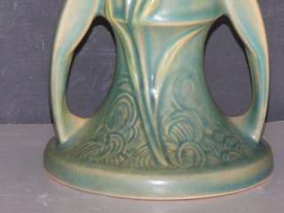 Roseville Art Pottery Zephyr Lily 132 7 Green Vase  