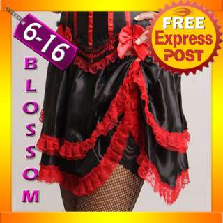BAS4 Burlesque Can Can Saloon Girl Red Skirt S XXL  
