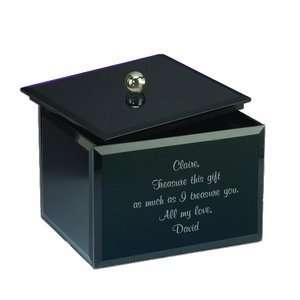  Black Glass Personalized Keepsake Box