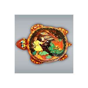    Jewelry Box (Palekh)   Golden Feather Turtle 