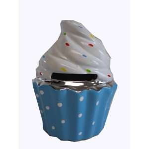  Cupcake Coin Bank   Cup Cake Piggy Bank (Blue) Toys 