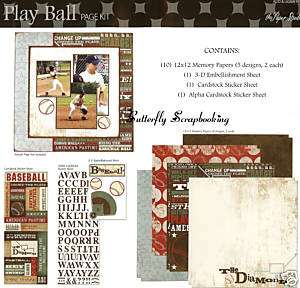 BASEBALL Play Ball 12X12 Scrapbooking Kit Paper Studio  