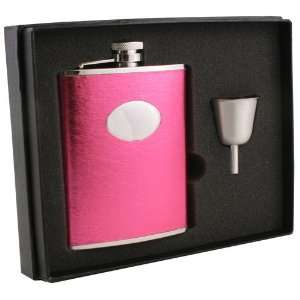  Visol Lydia Hot Pink Leatherette 6oz Flask Gift Set 
