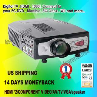 HDMI 1080i LCD video projector for WII,XBOX360,TV Game  
