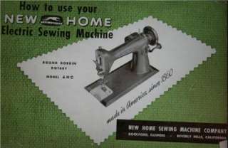 New Home Round Bobbin Rotary Model AHC Sewing Machine Manual On CD