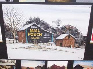 SHADOW BOX MAIL POUCH BARN ADVERTISING ART COLLAGE WOW  