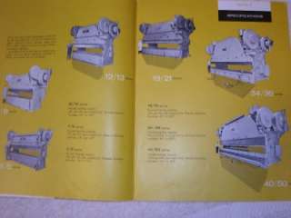 Vtg Cincinnati Shapers Co Catalog~Press Brakes~Machines  