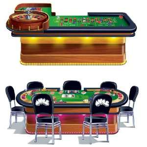   By Beistle Company 5 Roulette & Poker Tables Casino Wall Add Ons