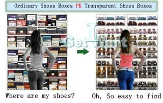   Plastic Shoe Shoes Storage Transparent Boxes Container Case Organizer