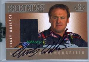 2009 SPORTKINGS RACE WORN SUIT AUTOGRAPH AUTO SILVER RUSTY WALLACE/35