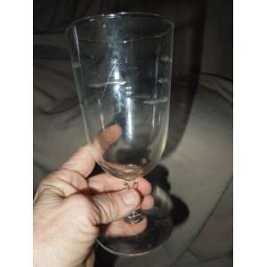  Princess House Type Stemware Glass 7 Etched Leafs 