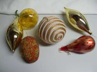 Large Fancy Assorted Gold Red Beaded Glass Plastic Christmas 