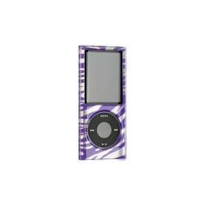 Ipod Nano 5th Generation Purple Silver Zebra 2D Design Protector Cover 