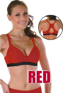 34A Red Angelina Top Sports Bra Padded Racerback NWT  
