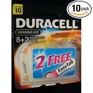  50 Duracell Size 10 Hearing Aid Button Batteries DA10B10W 