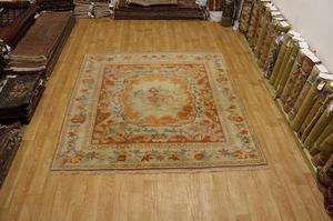 RARE FLORAL SQUARE 9X9 OUSHAK TURKISH ORIENTAL AREA RUG WOOL CARPET 