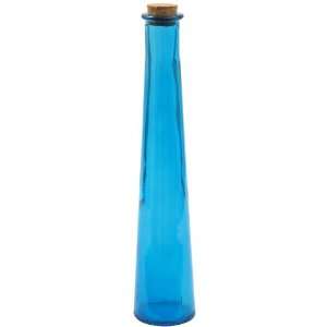  Aqua Tapered Recycled Glass Bottle Vase