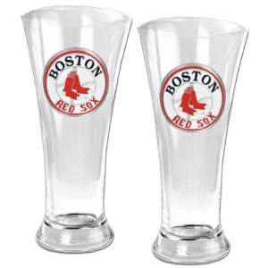  Boston Red Sox 2 Piece Glass Pilsner Set Sports 