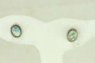 Sterling Silver Jewelry DANECRAFT Pale Blue Turquoise Pierced Earrings 