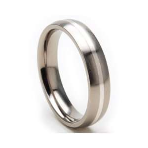 com New 5mm Titanium Ring, Sterling Silver Inlay, Free Jewelry Sizing 