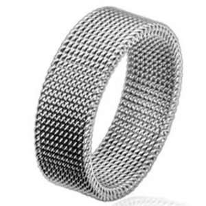   8mm Stainless Steel Tiffany Co. Inspired Flexible Mesh Screen Ring (9