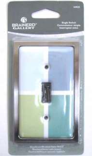 Ceramic Blue/Green Quadrant Single Switch Cover Plate  