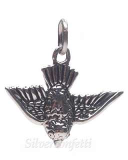 Sterling Silver BLUE BIRD in FLIGHT Lucky & Symbol of Happiness CHARM 