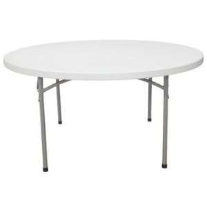  Round Plastic Table 48, White, Set of 6 
