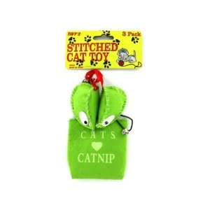  3 Pack stitched cat toy   Case of 24