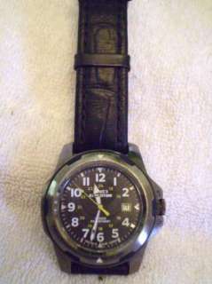 Timex Expedition Indiglo WR 100M Mens Black Leather Watch  