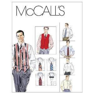  McCalls Patterns M2447 Mens Lined Vest, Shirt, Tie In 