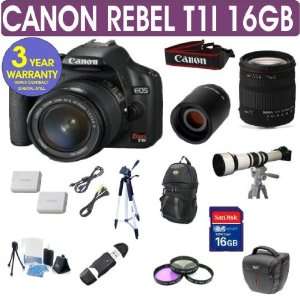 Canon Rebel T1i + Sigma 18 200 f3.5 6.3 DC Lens + 650 1300mm Zoom Lens 